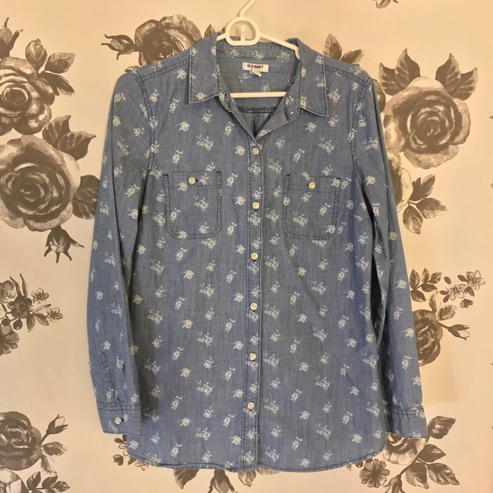 Blue Jean & Rose Design Shirt